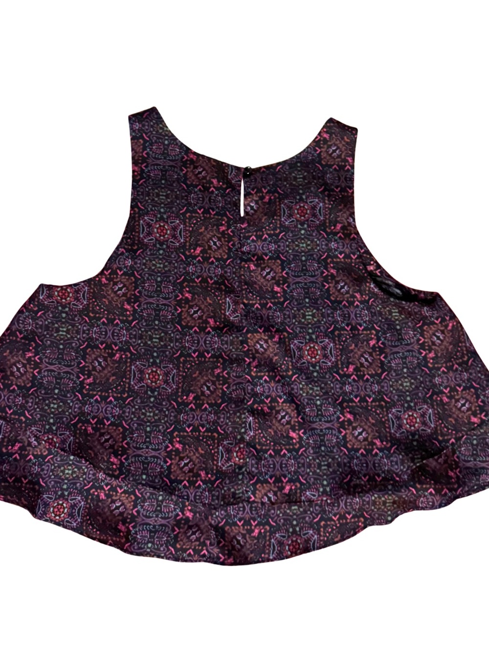 Forever 21 Black and Purple Printed Tank Top
